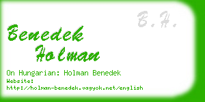 benedek holman business card